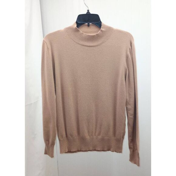 Love tree mock neck tan sweater. Size large - Picture 1 of 4